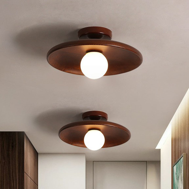 Modern Minimalistisch Semi-Spoelplafondlicht van Hout voor Warme Verlichting – LED Geschikt voor Slaapkamer en Woonkamer 5