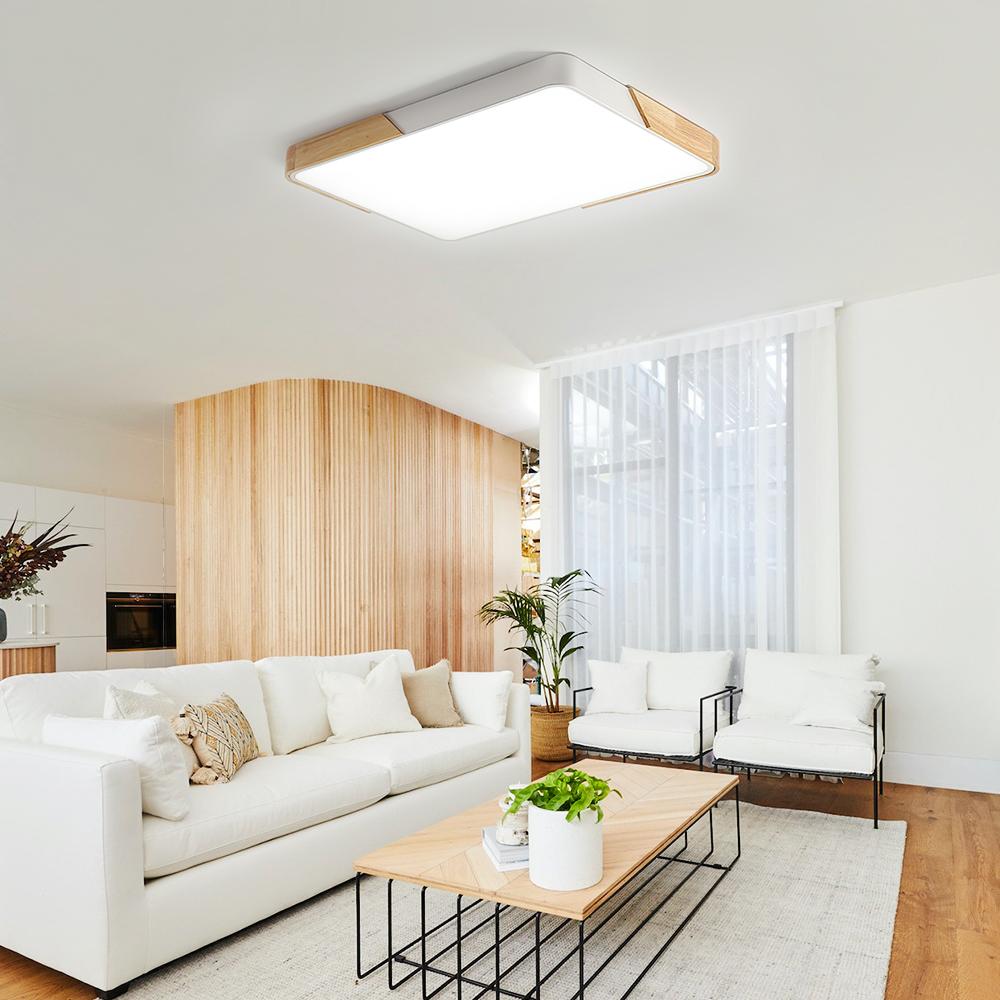 Moderne Dimbare LED Plafondlamp - Witte Plafonniere voor Slaapkamer en Woonkamer 7