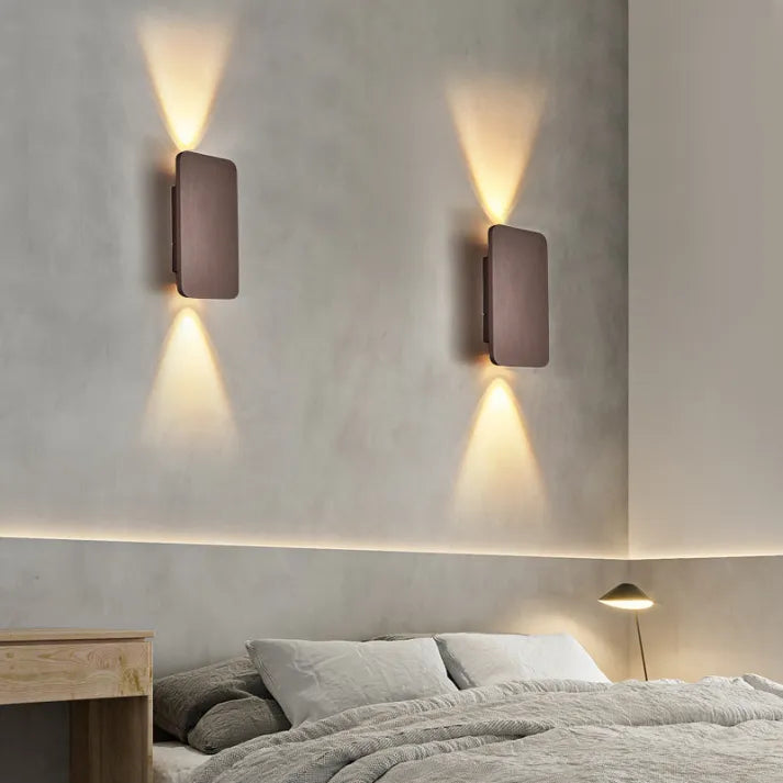 Moderne Dimbare Wandlamp Binnen - Slank Rechthoekig Ontwerp in Zwart of Goud 10