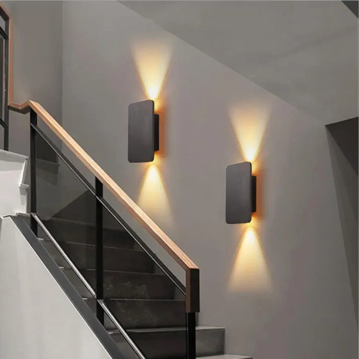 Moderne Dimbare Wandlamp Binnen - Slank Rechthoekig Ontwerp in Zwart of Goud 11