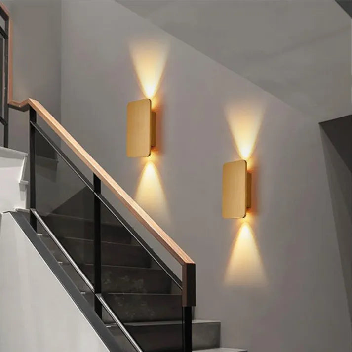 Moderne Dimbare Wandlamp Binnen - Slank Rechthoekig Ontwerp in Zwart of Goud 12