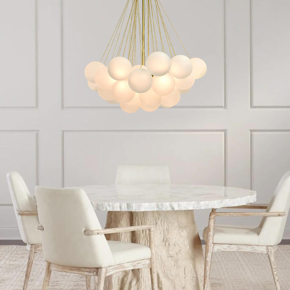 Moderne Kroonluchter Zwart met Drie Lichten – Glazen Cluster Kroonluchter voor Eetkamer en Woonkamer 0