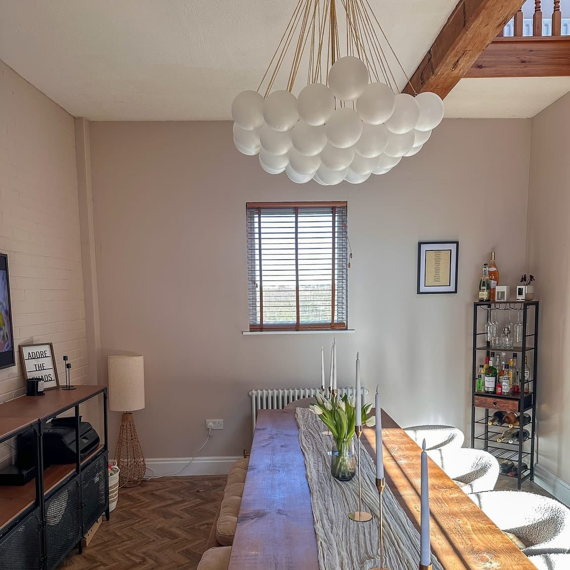 Moderne Kroonluchter Zwart met Drie Lichten – Glazen Cluster Kroonluchter voor Eetkamer en Woonkamer 3