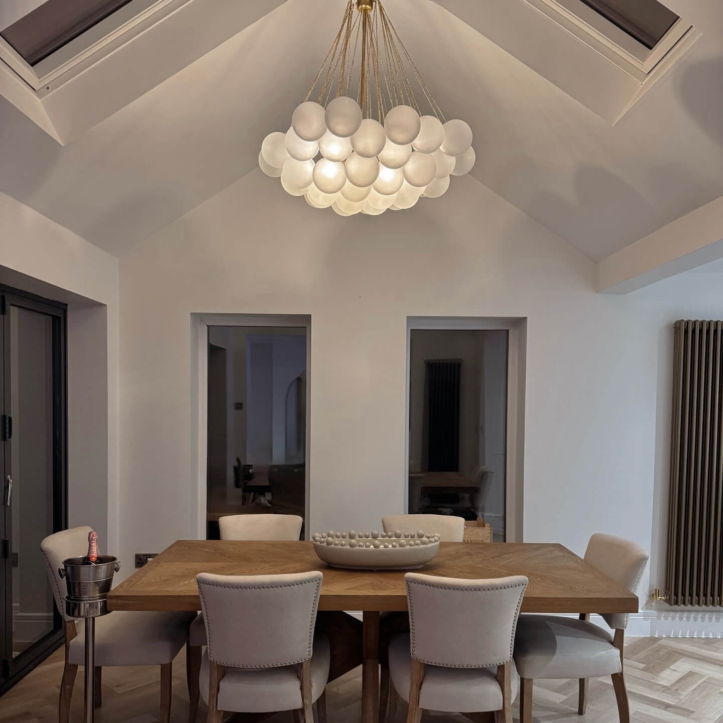 Moderne Kroonluchter Zwart met Drie Lichten – Glazen Cluster Kroonluchter voor Eetkamer en Woonkamer 7