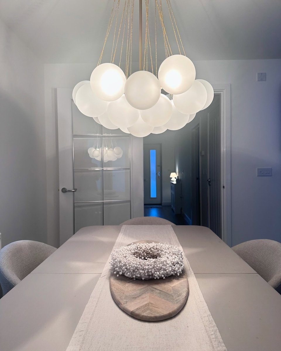 Moderne Kroonluchter Zwart met Drie Lichten – Glazen Cluster Kroonluchter voor Eetkamer en Woonkamer 8