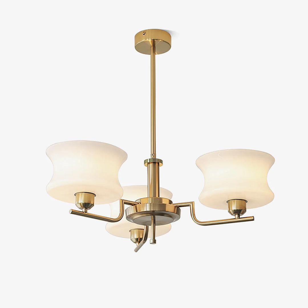 Moderne Kroonluchter in Crème Metaal en Glas voor Elegante Interieurs – Verlichting voor Woonkamer en Slaapkamer 2