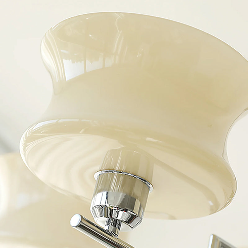 Moderne Kroonluchter in Crème Metaal en Glas voor Elegante Interieurs – Verlichting voor Woonkamer en Slaapkamer 8