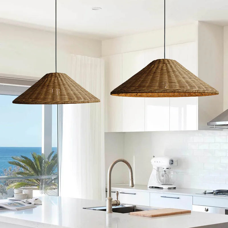 Moderne Kroonluchter van Bamboe en Rattan - Natuurlijke Elegantie voor Elke Ruimte 3