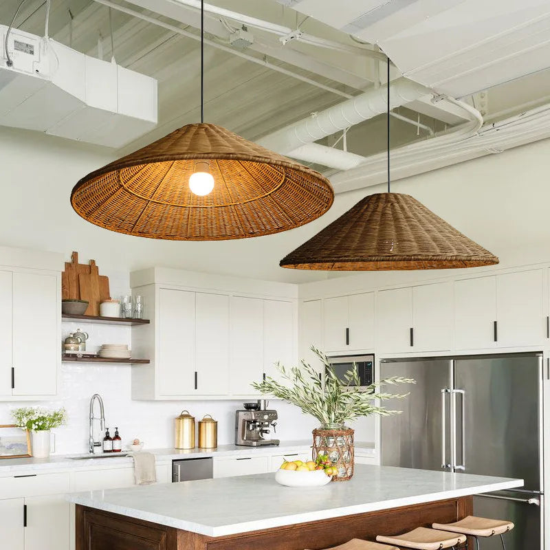 Moderne Kroonluchter van Bamboe en Rattan - Natuurlijke Elegantie voor Elke Ruimte 6