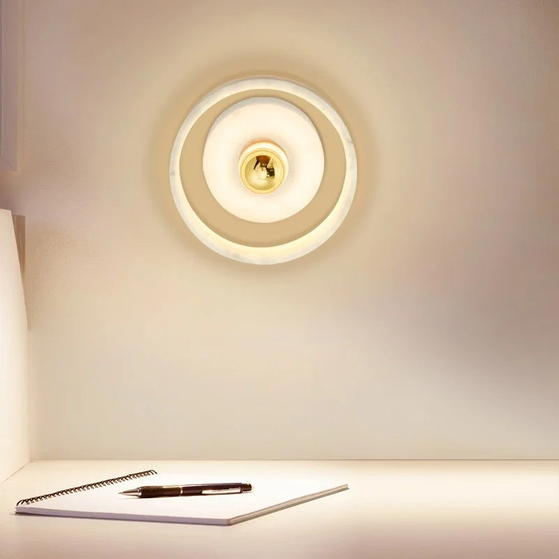 Moderne Marmeren Wandlamp Wabi-Sabi – Tijdloos Design voor Binnengebruik en Gezellige Verlichting 2