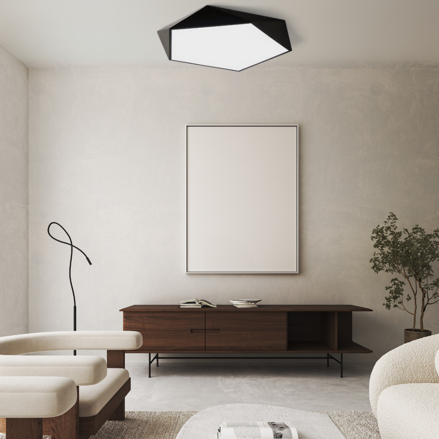 Moderne Plafondlamp Dimbaar LED Geometrisch Ontwerp voor Slaapkamer en Woonkamer 1