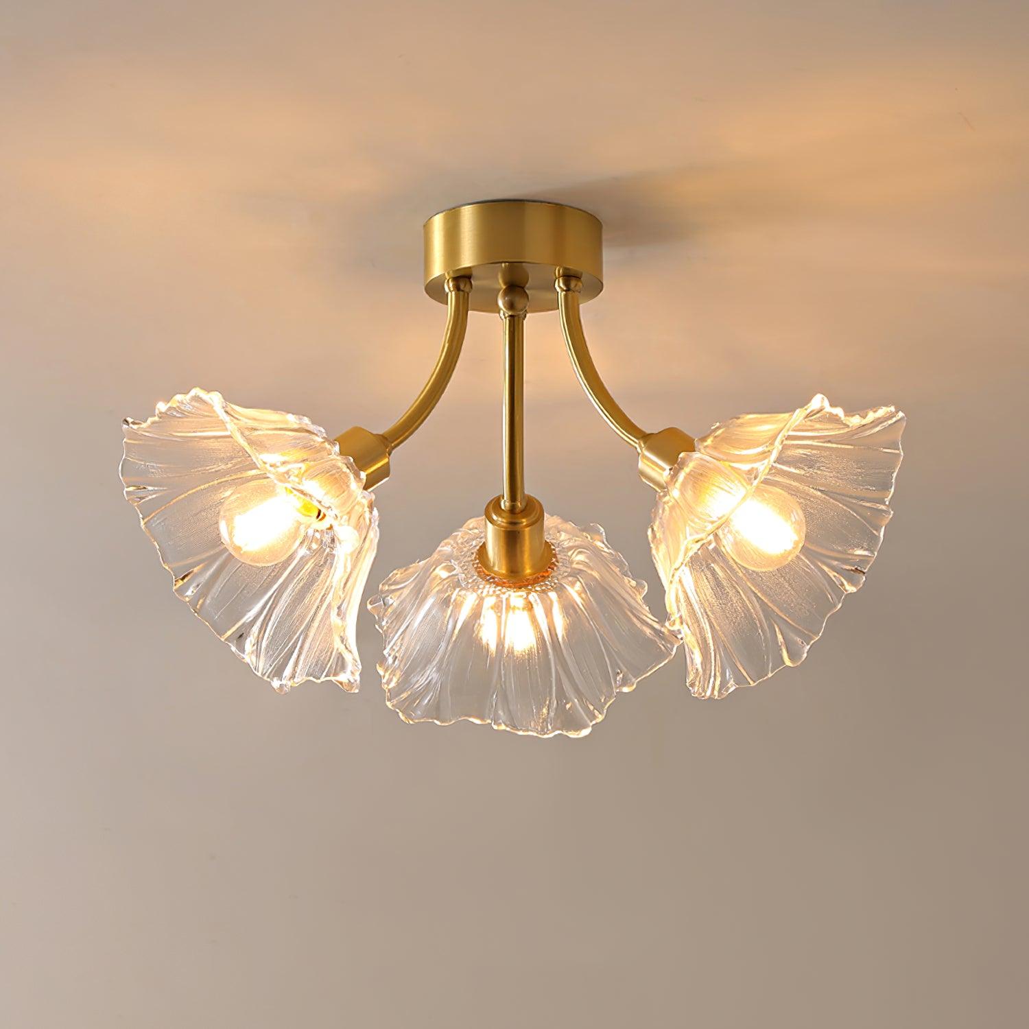 Moderne Plafondlamp met Glazen Kappen en Messing Afwerking – Zwart voor Slaapkamer en Woonkamer 0