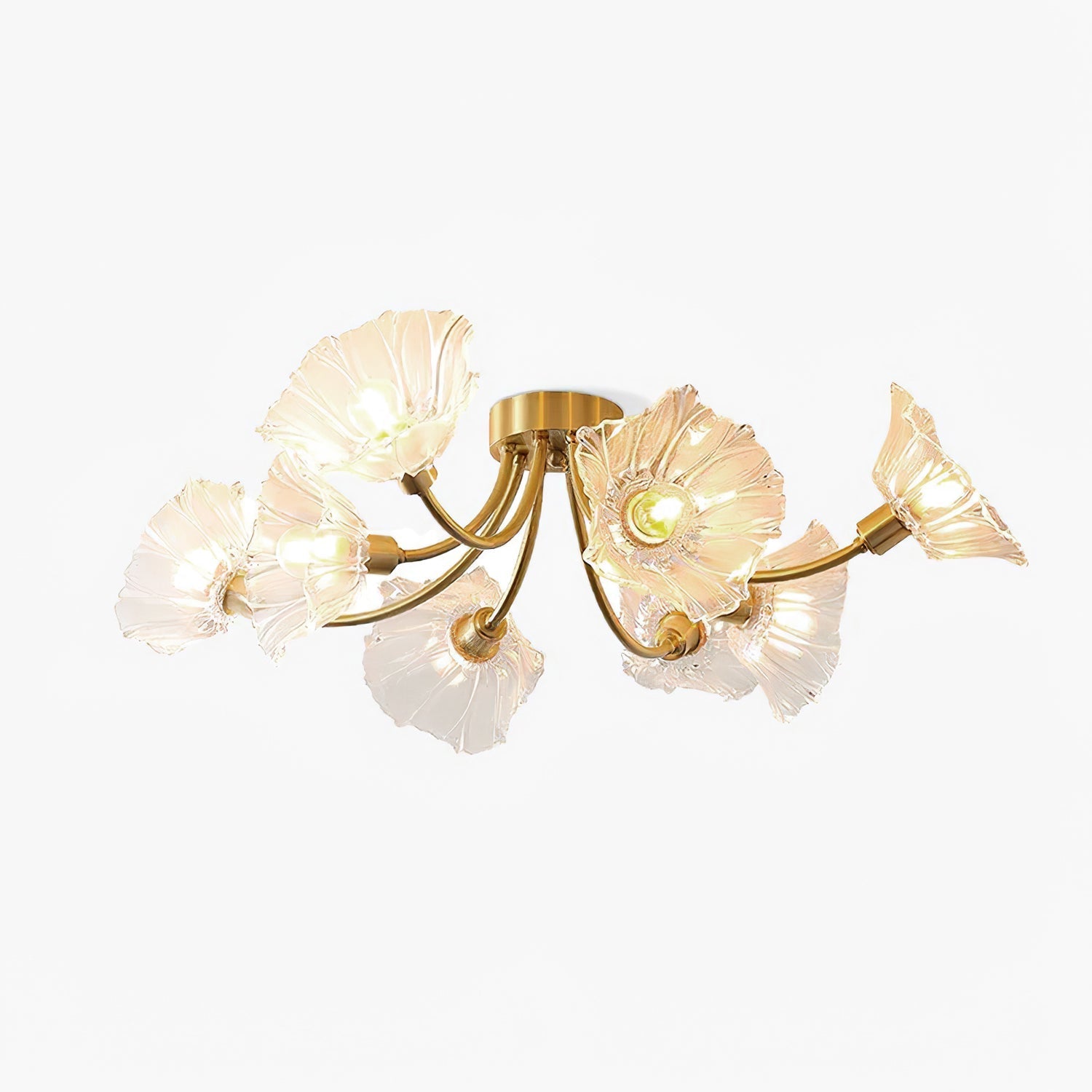 Moderne Plafondlamp met Glazen Kappen en Messing Afwerking – Zwart voor Slaapkamer en Woonkamer 1