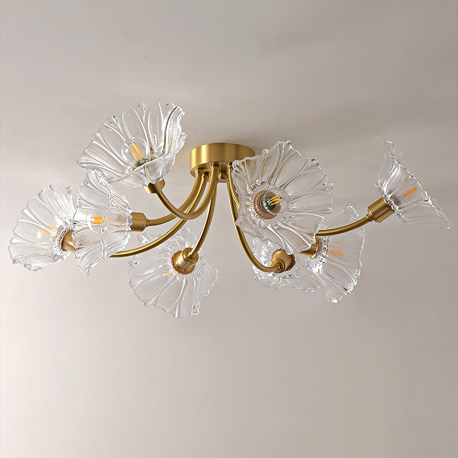 Moderne Plafondlamp met Glazen Kappen en Messing Afwerking – Zwart voor Slaapkamer en Woonkamer 4