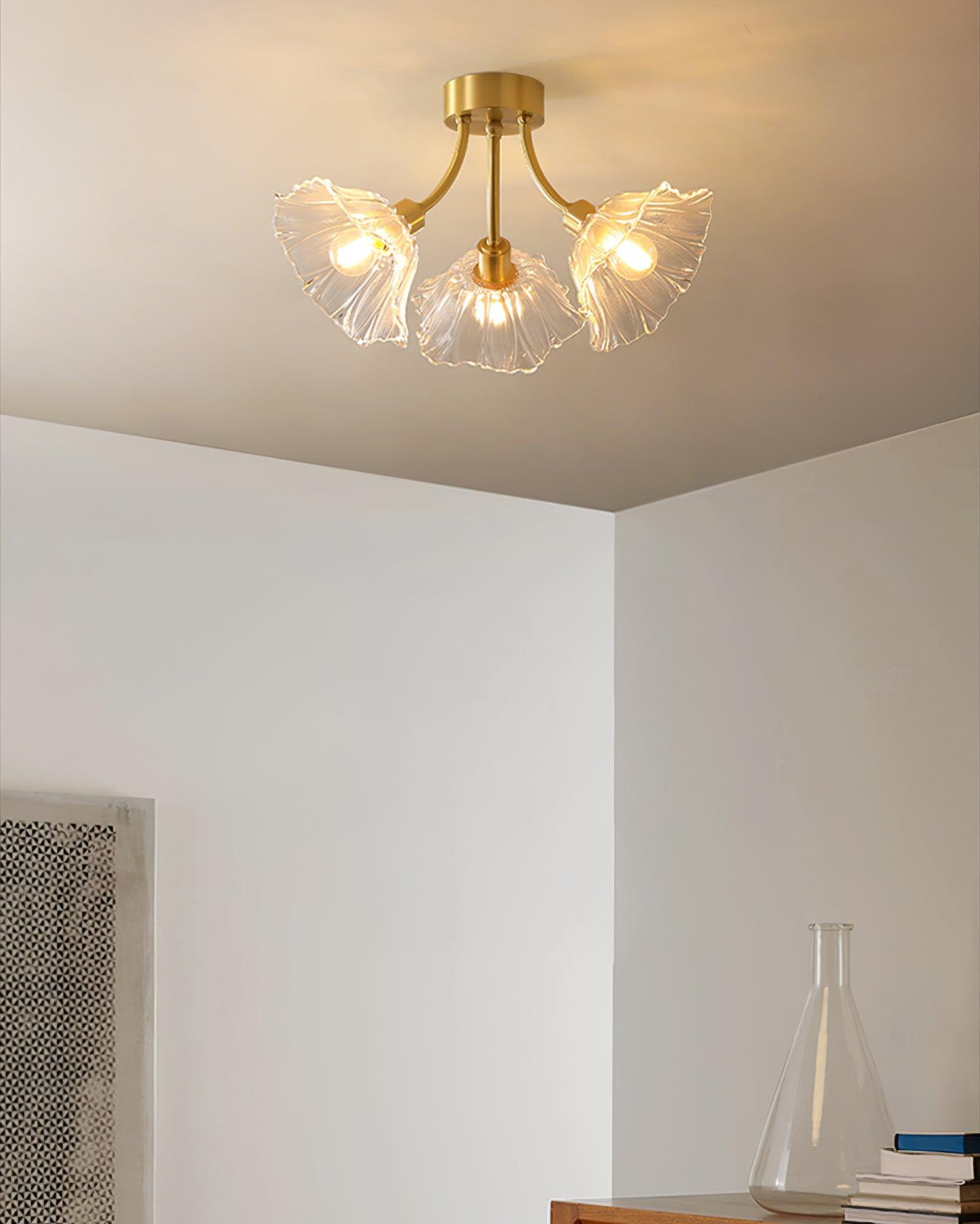 Moderne Plafondlamp met Glazen Kappen en Messing Afwerking – Zwart voor Slaapkamer en Woonkamer 8