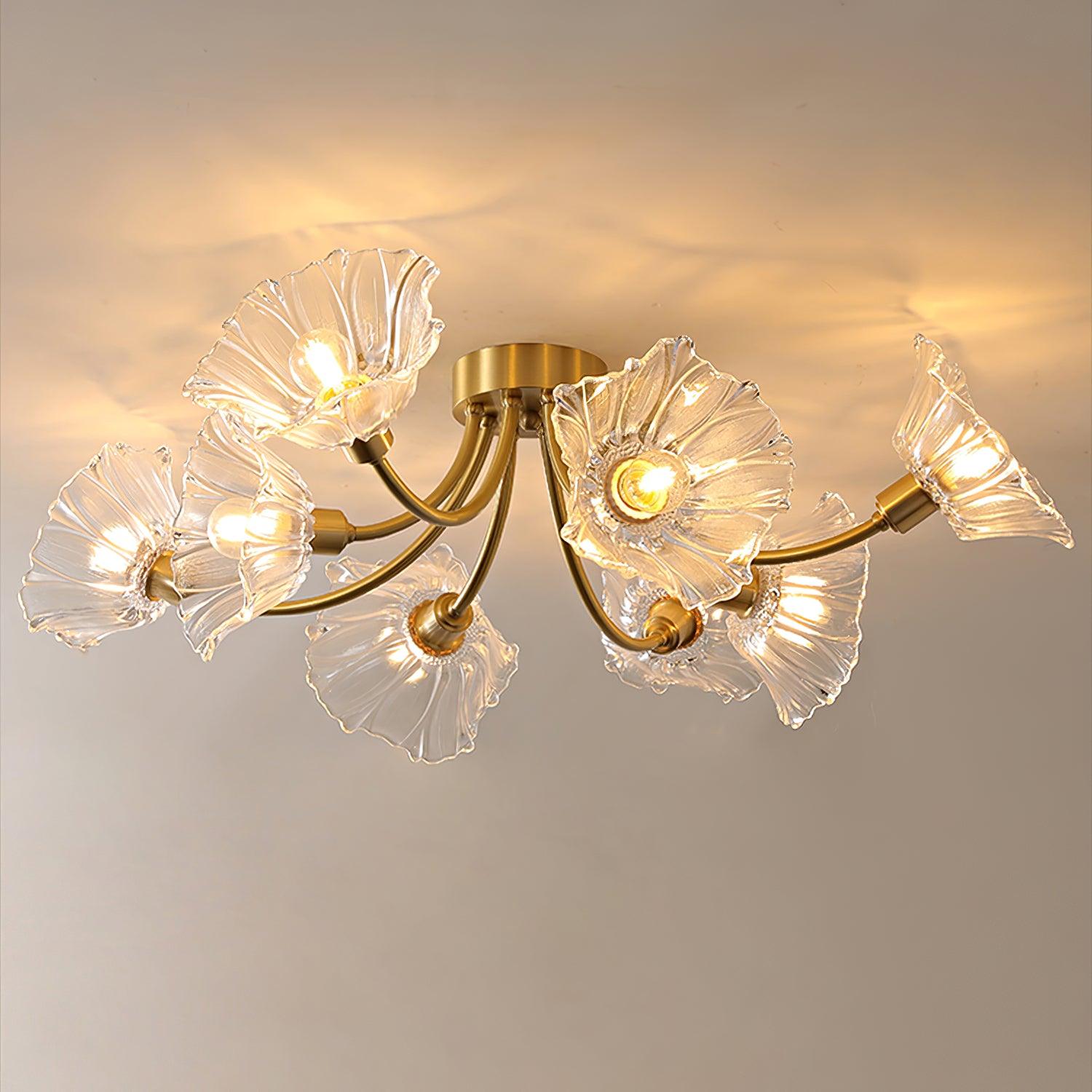 Moderne Plafondlamp met Glazen Kappen en Messing Afwerking – Zwart voor Slaapkamer en Woonkamer 9