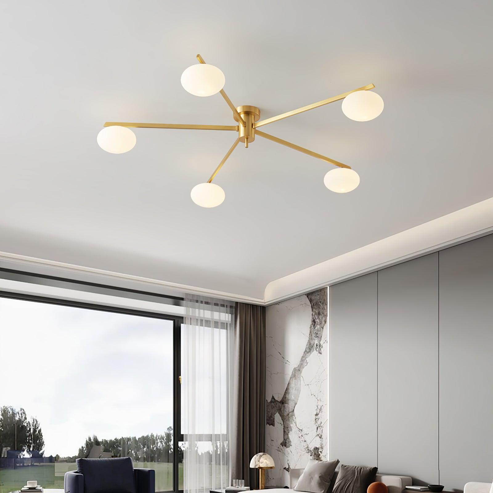 Moderne Plafondlamp met Witte Glazen Bol – Slank Ontwerp voor Slaapkamer en Woonkamer 5