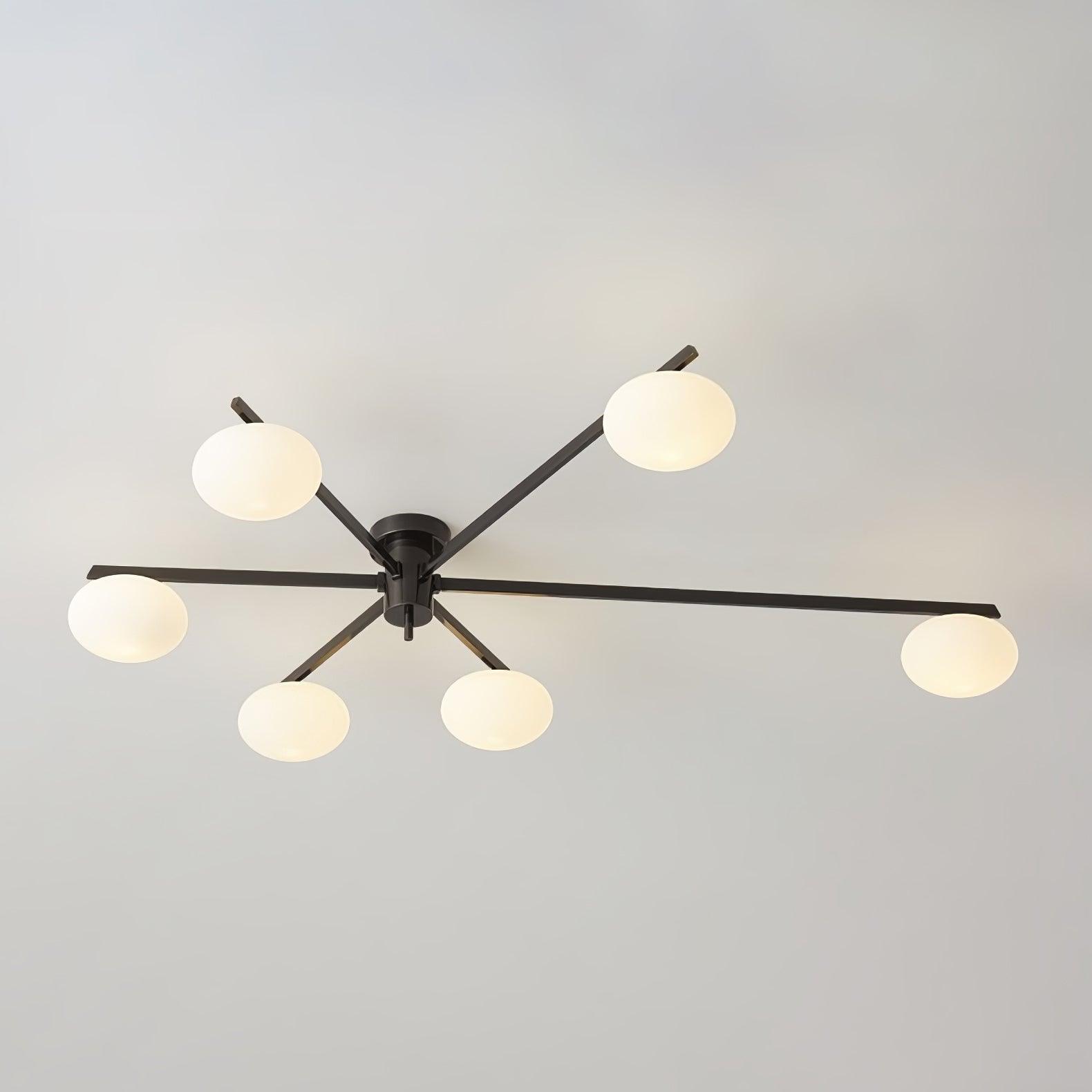 Moderne Plafondlamp met Witte Glazen Bol – Slank Ontwerp voor Slaapkamer en Woonkamer 9