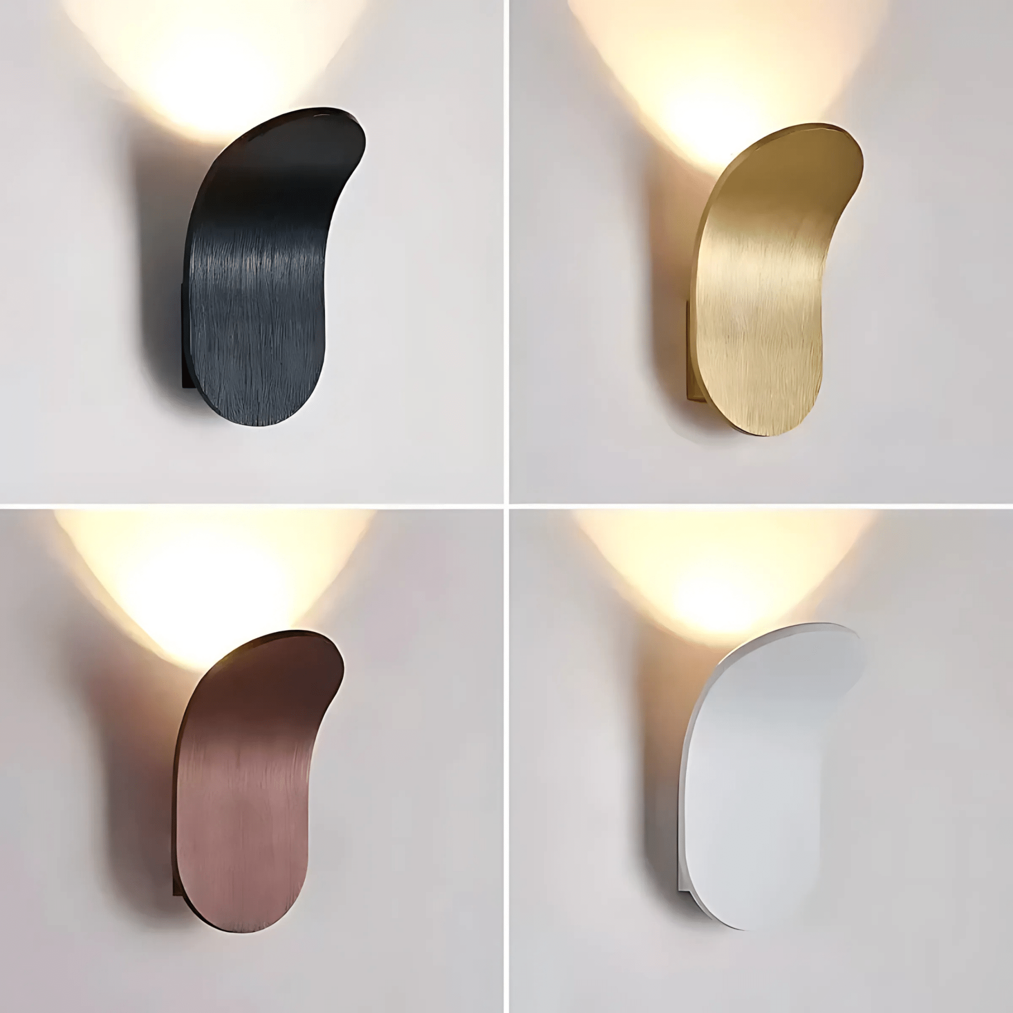 Moderne Wandlamp Zwart met Gebogen Metaal en LED Verlichting voor Binnen - Kallio Design 1
