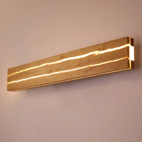 Moderne Wandlamp met Uniek Houtpatroon en Warm Licht voor Binnen 0