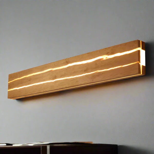 Moderne Wandlamp met Uniek Houtpatroon en Warm Licht voor Binnen 1
