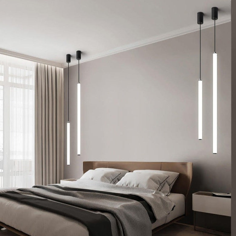 Moderne Zwarte Hanglamp met Verstelbare Hoogte en LED Verlichting voor Woonkamer en Slaapkamer 0