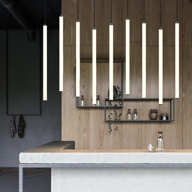 Moderne Zwarte Hanglamp met Verstelbare Hoogte en LED Verlichting voor Woonkamer en Slaapkamer 2