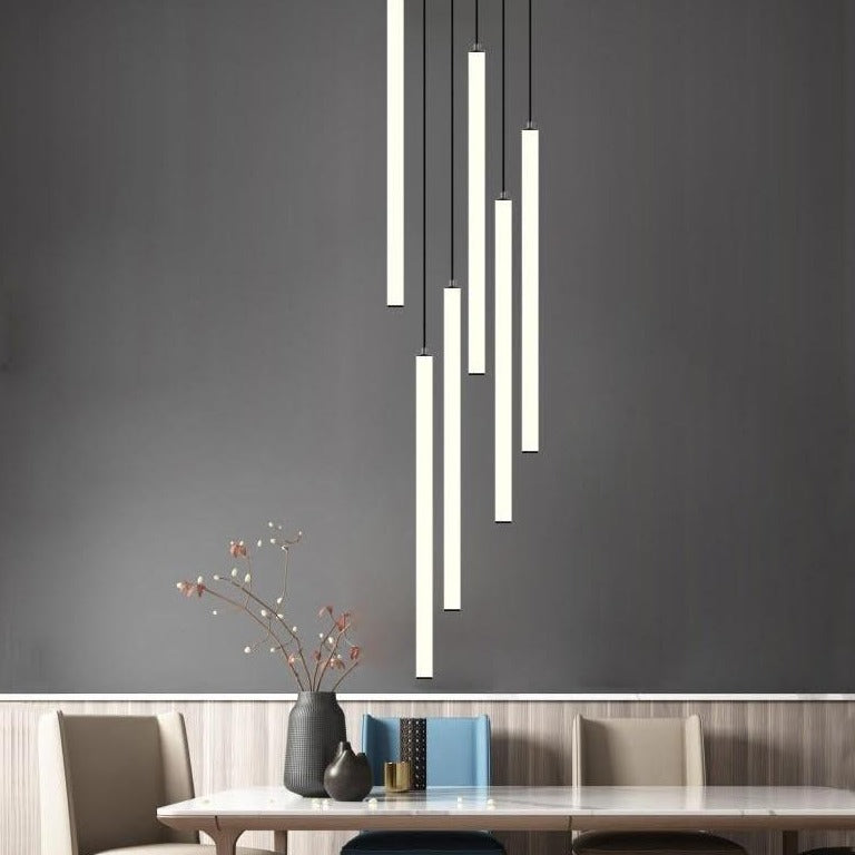 Moderne Zwarte Hanglamp met Verstelbare Hoogte en LED Verlichting voor Woonkamer en Slaapkamer 4
