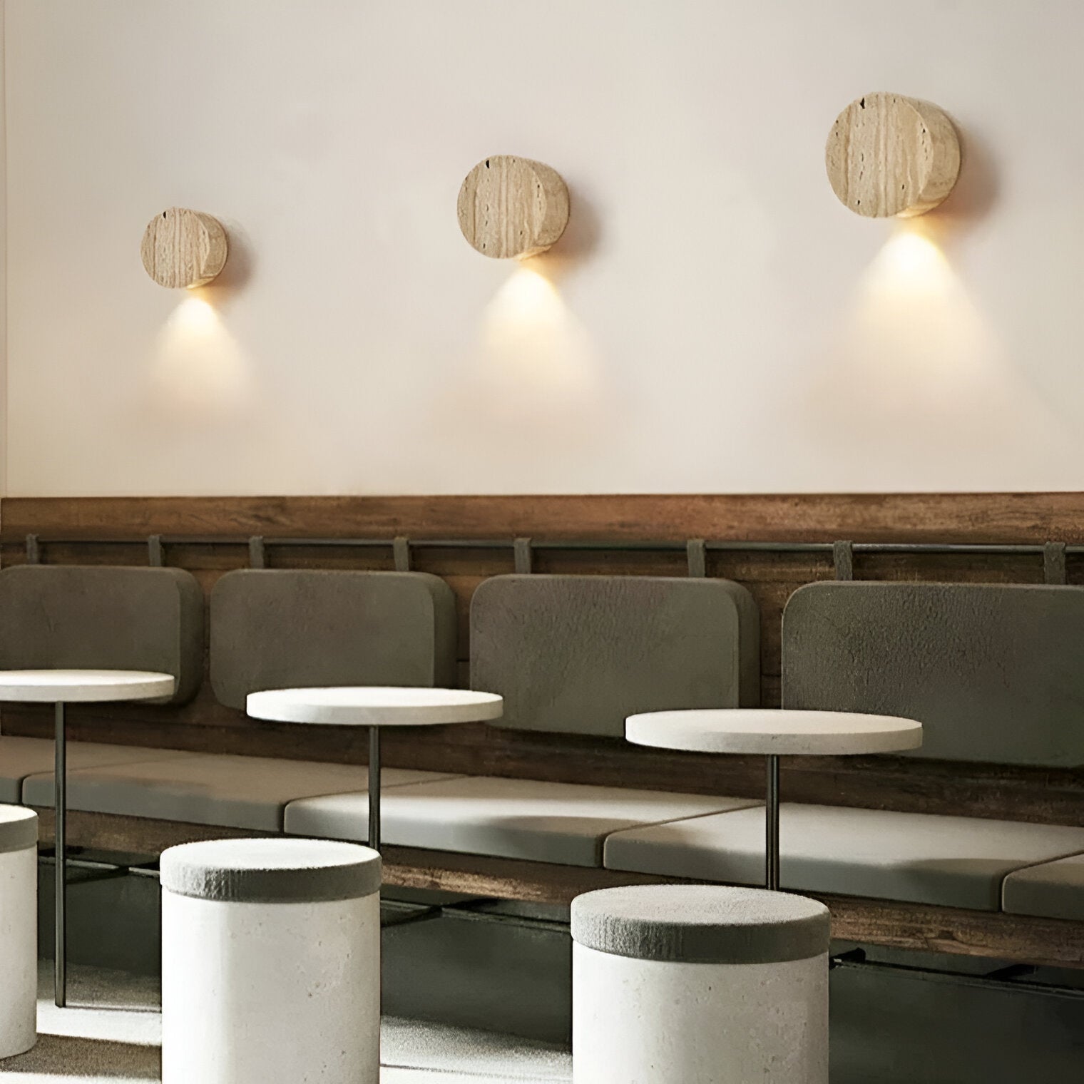 Natuurlijke Travertijn Gele Steen Wandlamp met Wabi-Sabi Esthetiek en Minimalistisch Ontwerp 4