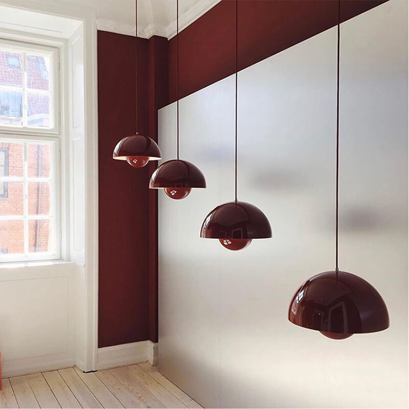 Noordse Hanglamp voor Eettafel en Woonkamer – Semicircle Koepel Lamp met Verstelbare Lengte 2