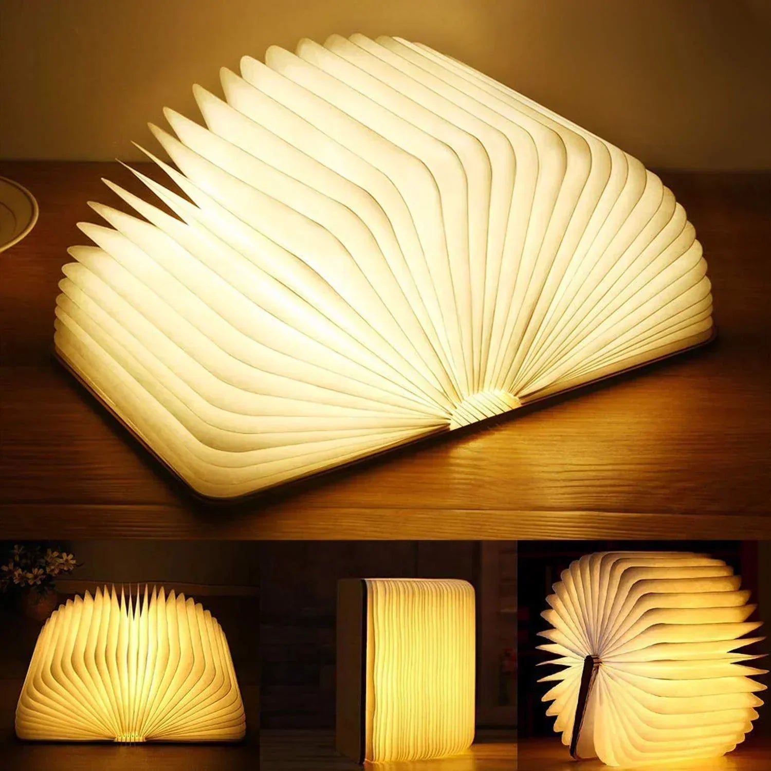 Oplaadbare Tafellamp met LED Verlichting en Creatief Boekdesign 7