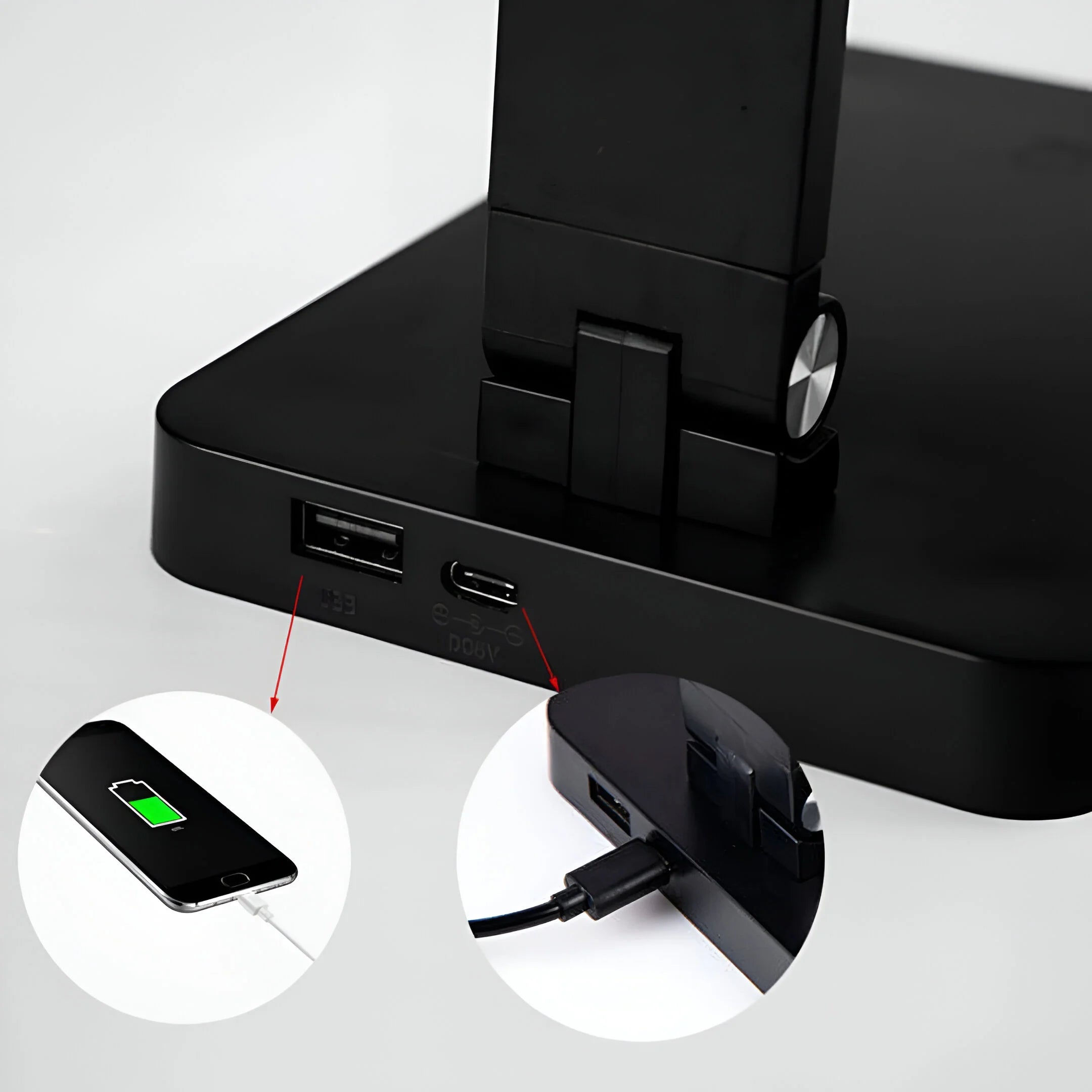 Opvouwbare LED Tafellamp met Aanraakdimmer en USB Oplaadpoort – Modern en Ruimtebesparend 3