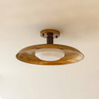 Oscar Plafondlamp van Handgeblazen Glas in Antiek Goud - LED Plafondlamp voor Slaapkamer en Woonkamer 0