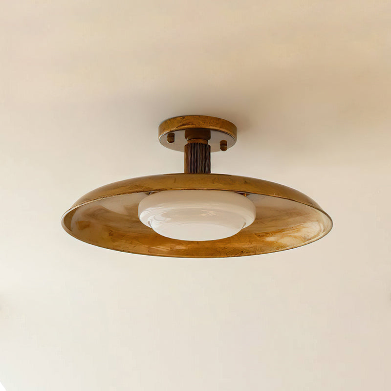 Oscar Plafondlamp van Handgeblazen Glas in Antiek Goud - LED Plafondlamp voor Slaapkamer en Woonkamer 0