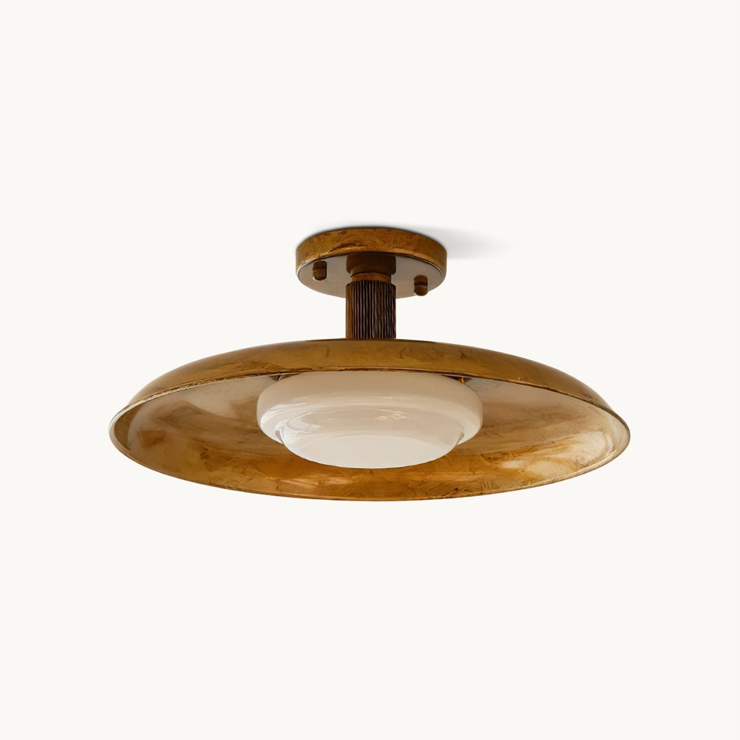 Oscar Plafondlamp van Handgeblazen Glas in Antiek Goud - LED Plafondlamp voor Slaapkamer en Woonkamer 1