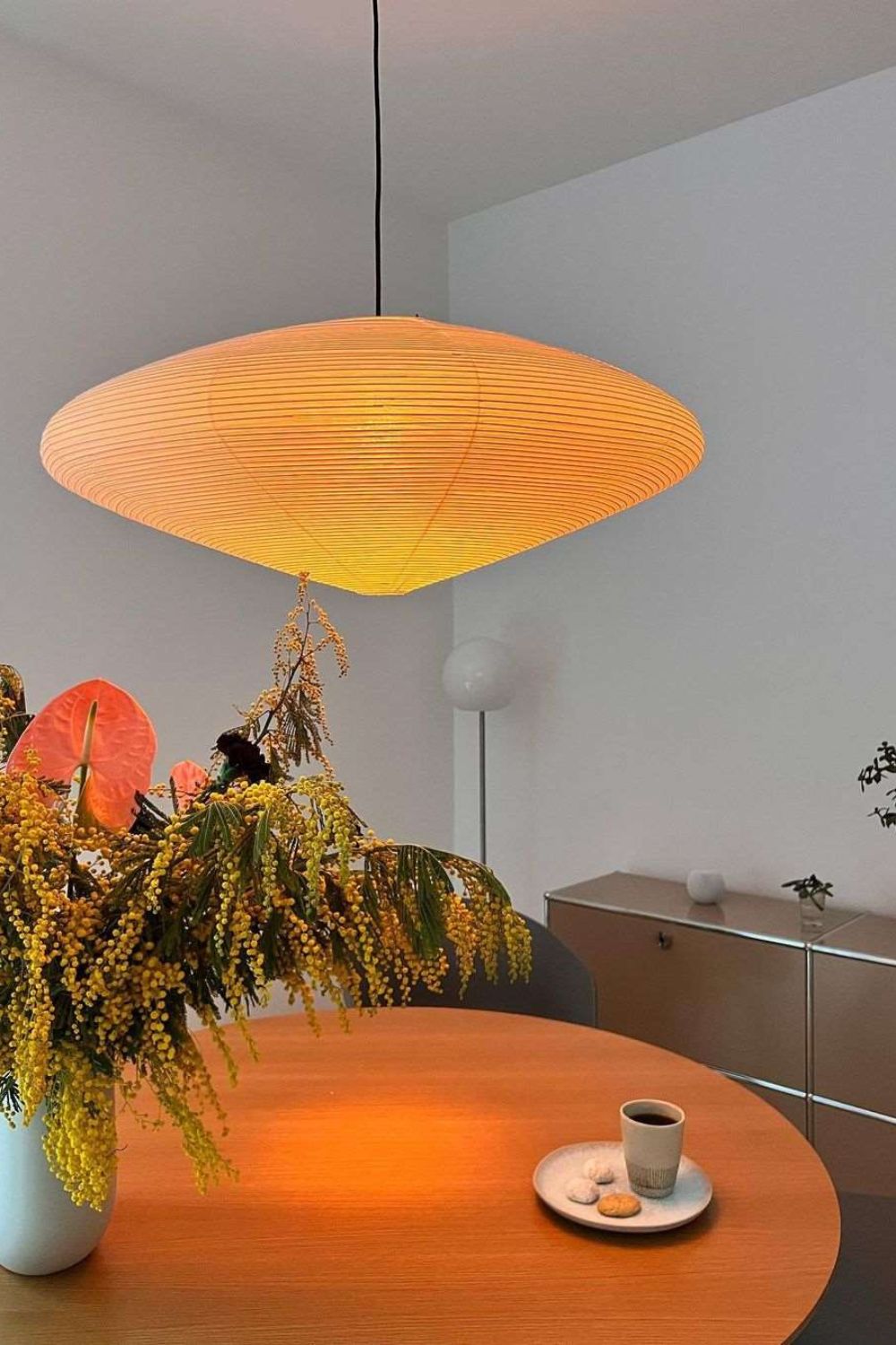 Ovalen Hanglamp van Bamboe en Washi Papier voor Woonkamer, Eetkamer en Slaapkamer – Warm Licht 6