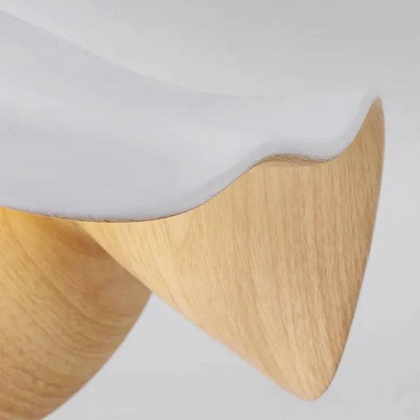 Plafondlamp met Houten Lotus Design en Sculpturale Vorm voor Slaapkamer en Woonkamer 6