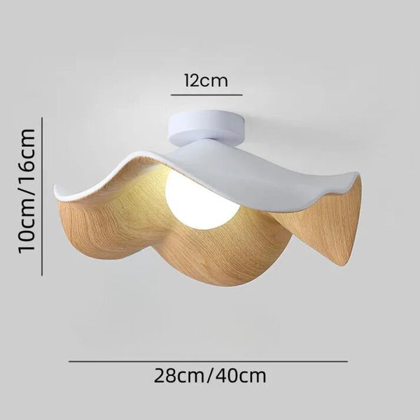 Plafondlamp met Houten Lotus Design en Sculpturale Vorm voor Slaapkamer en Woonkamer 7