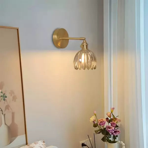 Retro Glazen Wandlamp in Tulpvorm – Vintage Muurlamp voor Binnen met Warm Wit Licht 5