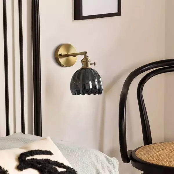 Retro Glazen Wandlamp in Tulpvorm – Vintage Muurlamp voor Binnen met Warm Wit Licht 6