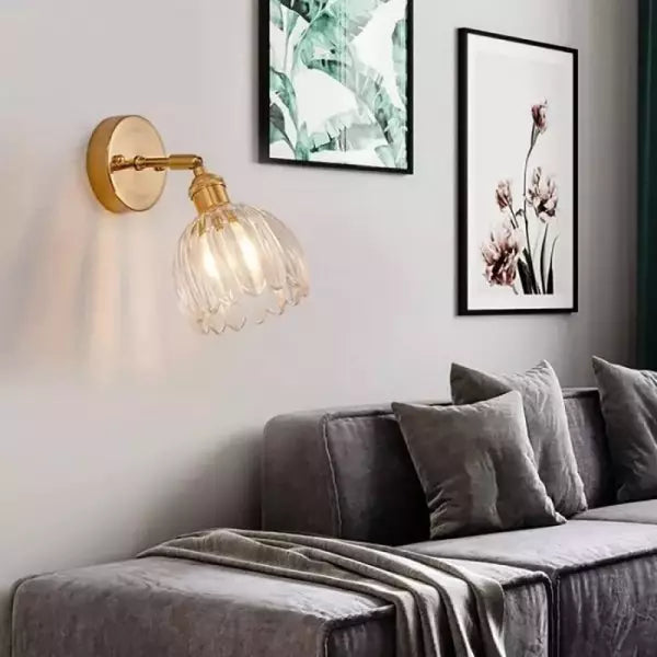 Retro Glazen Wandlamp in Tulpvorm – Vintage Muurlamp voor Binnen met Warm Wit Licht 8
