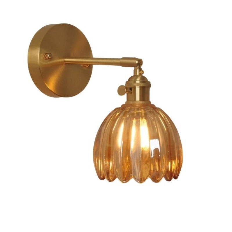 Retro Glazen Wandlamp in Tulpvorm – Vintage Muurlamp voor Binnen met Warm Wit Licht 9