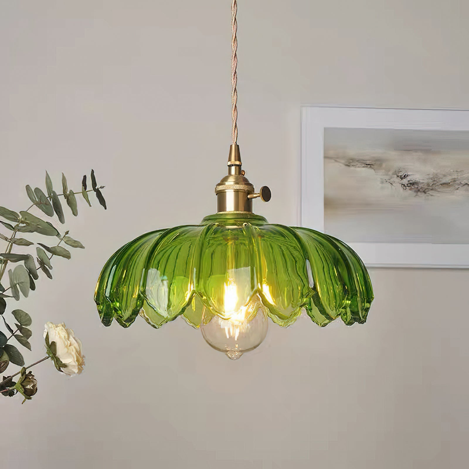 Retro Hanglamp voor Woonkamer en Eetkamer – Elegante Petal Lamp van Metaal en Glas 4