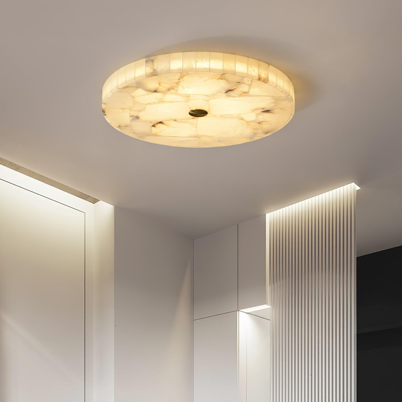 Ronde Albast Plafondlamp met Geïntegreerde LED voor Slaapkamer en Woonkamer – Modern Design 2