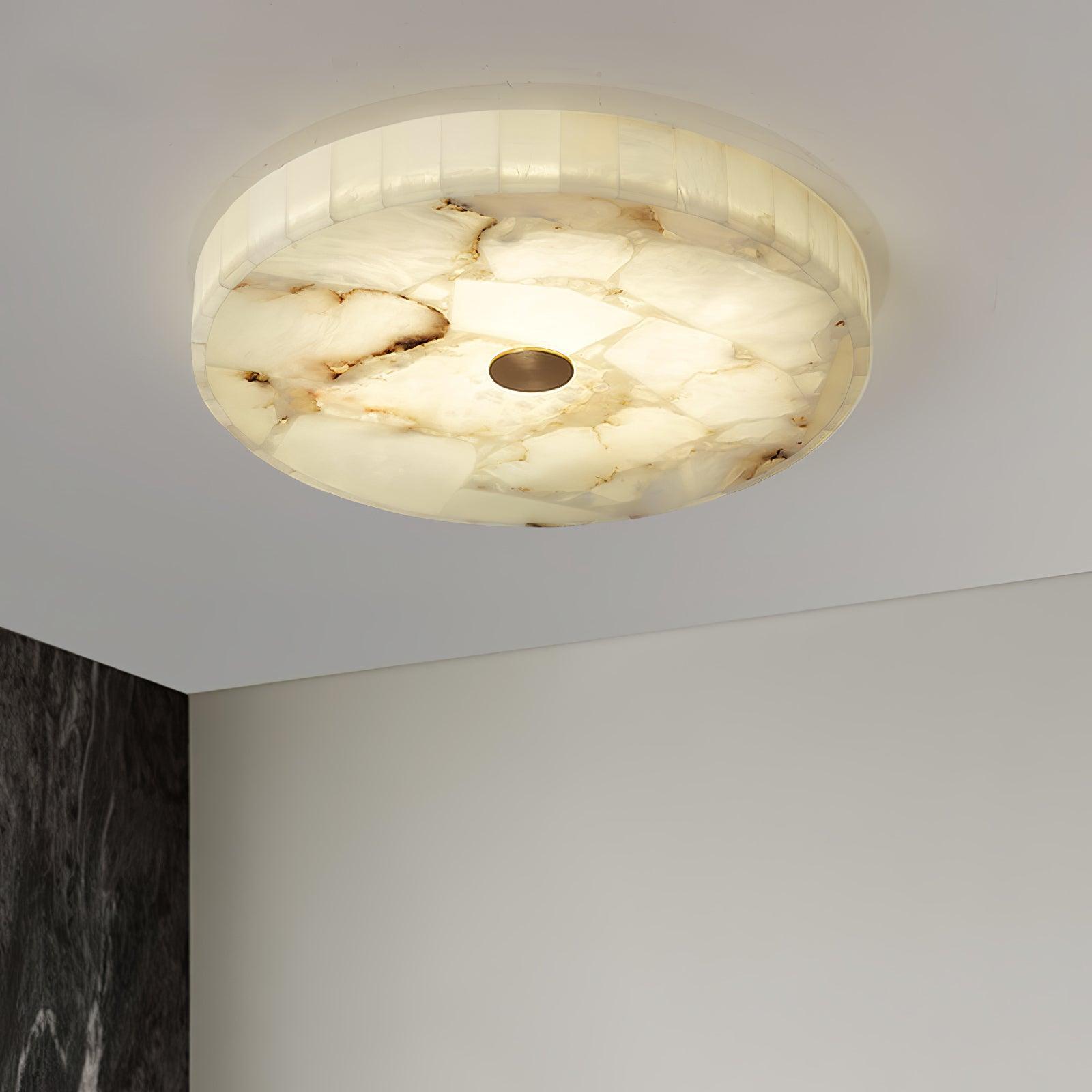 Ronde Albast Plafondlamp met Geïntegreerde LED voor Slaapkamer en Woonkamer – Modern Design 4