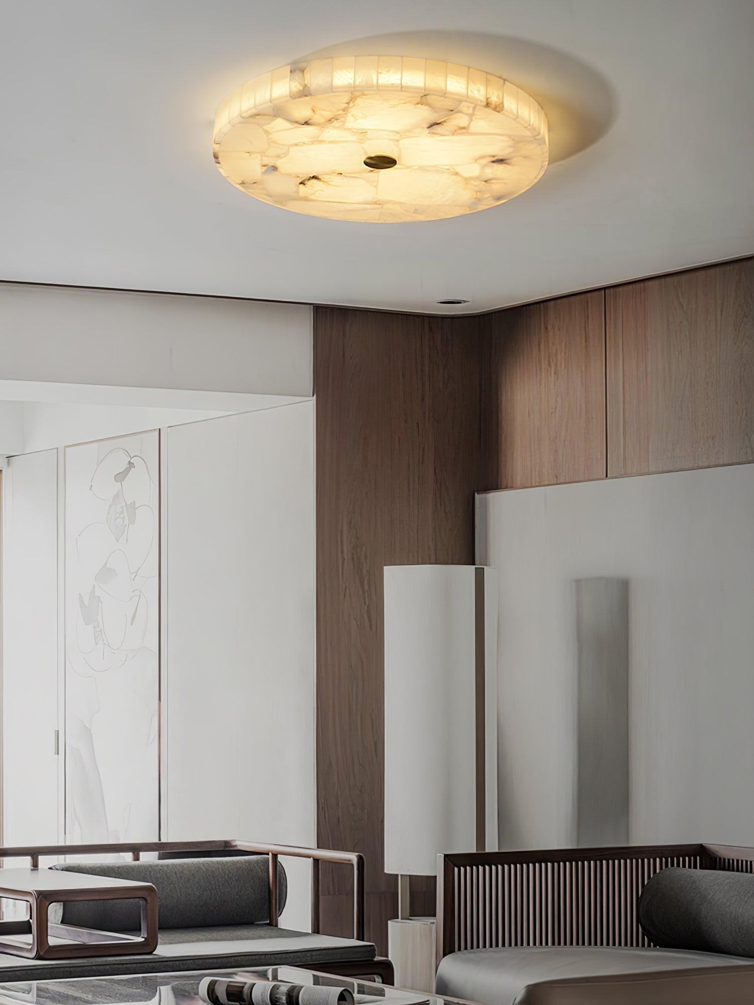 Ronde Albast Plafondlamp met Geïntegreerde LED voor Slaapkamer en Woonkamer – Modern Design 6