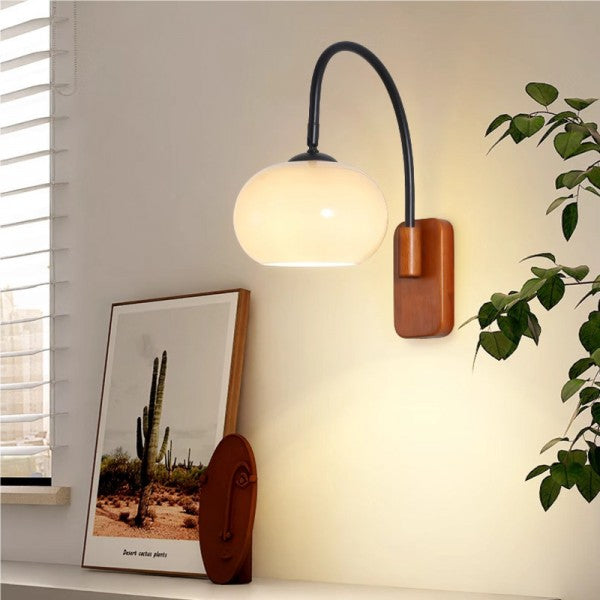 Roteerbaar Glazen Wandlicht met Persimmon Schaduw – Modern Muurlicht voor Woonkamer en Slaapkamer 1