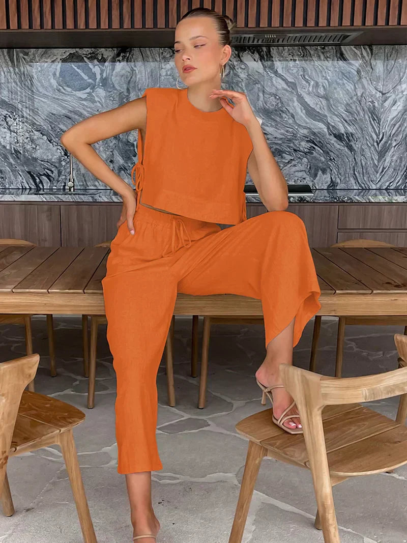 Casual Dames Co-ord Set Oranje Auralie