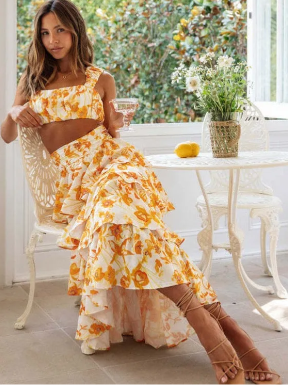Dames Zomer Co-ord Set met Elegante en Vrolijke Stijl Auralie