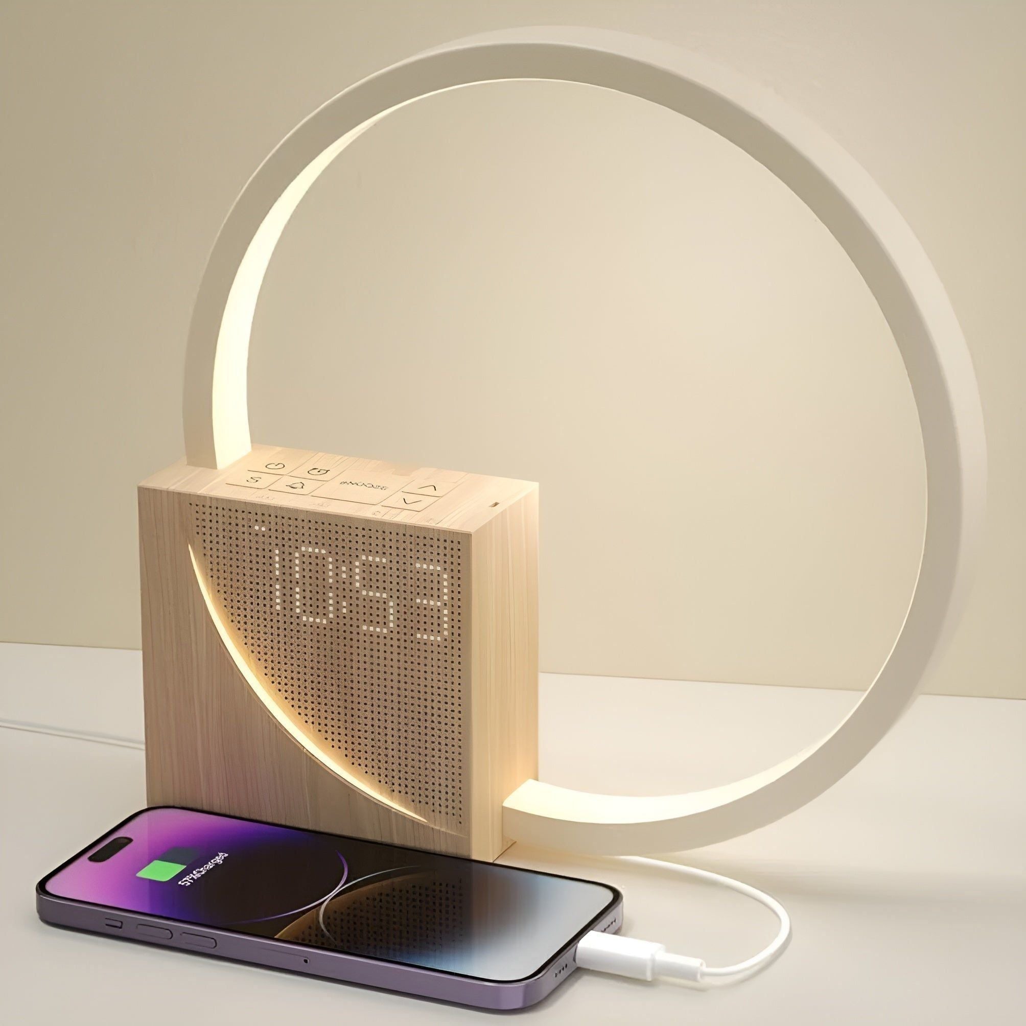 Slimme Snooze Wecker met Zonsopgangsimulatie en Dimbare LED Nachtlamp voor Slaapkamer 0